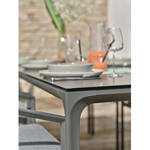 Ensemble repas de jardin tigua 6 places - anthracite