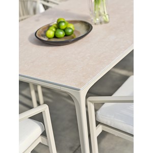 Table de jardin aluminium tigua avec plateau en céramique sur verre - grege