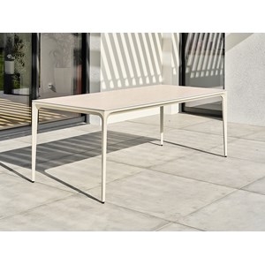 Table de jardin aluminium tigua avec plateau en céramique sur verre - grege