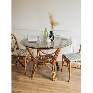 Table à manger ronde en rotin n°389
