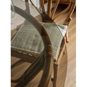 Table à manger ronde en rotin n°389