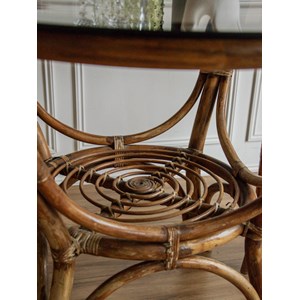 Table à manger ronde en rotin n°389