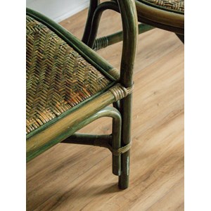 Paire de fauteuils en rotin vert n°557