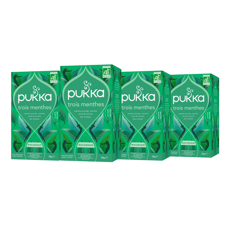 Pukka, infusion biologique, goût trois menthes