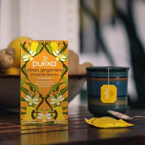 Pukka, infusion biologique, goût citron gingembre et miel de manuka