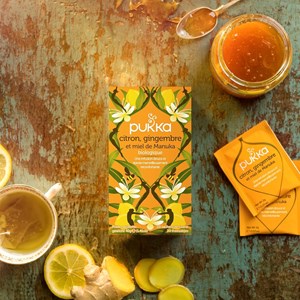 Pukka, infusion biologique, goût citron gingembre et miel de manuka