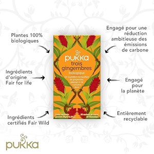 Pukka, infusion biologique, trois gingembres