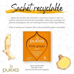 Pukka, infusion biologique, trois gingembres
