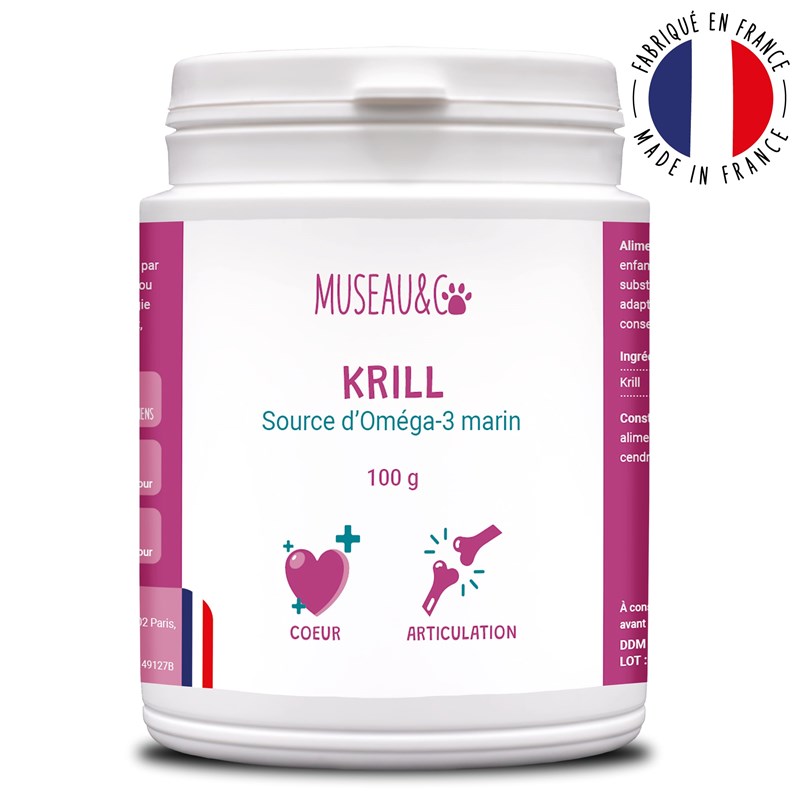 Krill - articulation - oméga-3 - souplesse - mobilité - chien et chat - 100g