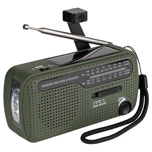 Radio & lampe torche solaire à manivelle dynamo de survie fosco