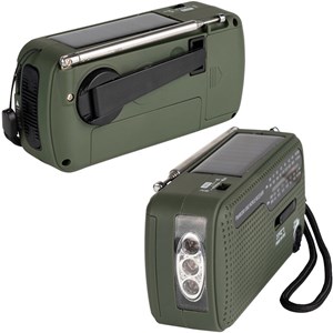 Radio & lampe torche solaire à manivell