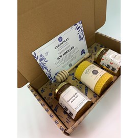 Coffret fetes 2 pots de miel & 1 bougie