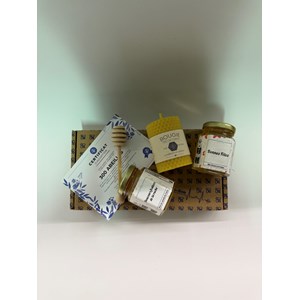 Coffret fetes 2 pots de miel & 1 bougie