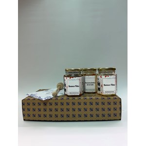 Coffret fetes 3 pots de miel