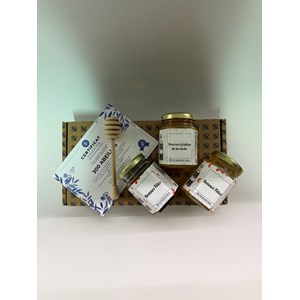 Coffret fetes 3 pots de miel