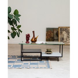 Table basse en métal et verre n°488