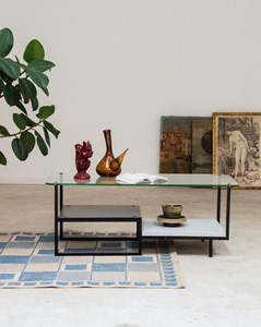 Table basse en métal et verre n°488