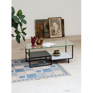 Table basse en métal et verre n°488
