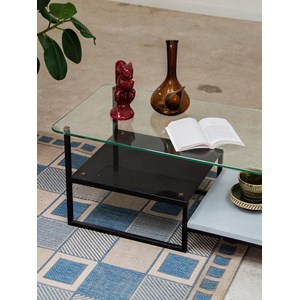 Table basse en métal et verre n°488