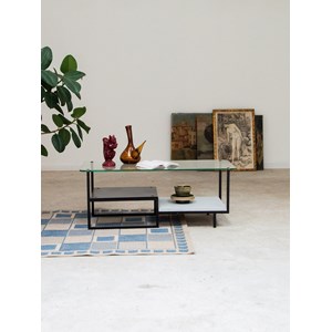 Table basse en métal et verre n°488