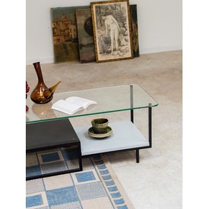 Table basse en métal et verre n°488