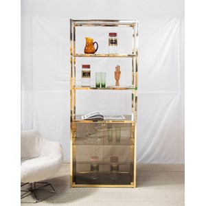 Étagère dorée en verre fumé n°180