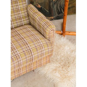 Fauteuil en tissu à carreaux n°558