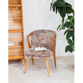 Fauteuil en tissu et bois n°624