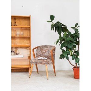 Fauteuil en tissu et bois n°624