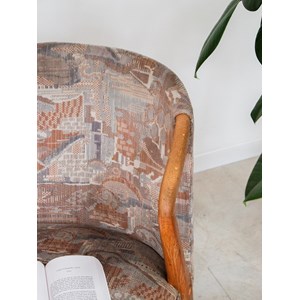 Fauteuil en tissu et bois n°624