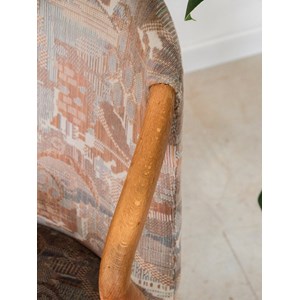 Fauteuil en tissu et bois n°624