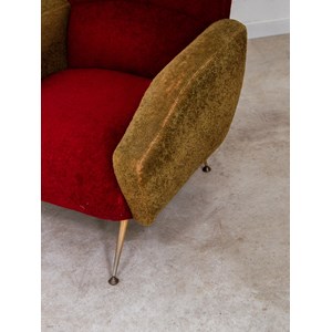 Fauteuil bicolore en tissu n°627