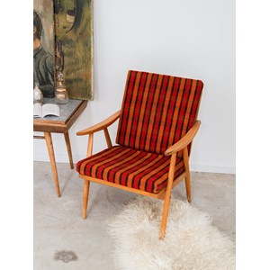 Fauteuil en bois à carreaux n°622