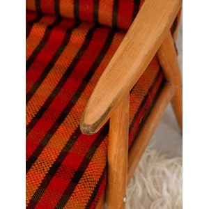 Fauteuil en bois à carreaux n°622