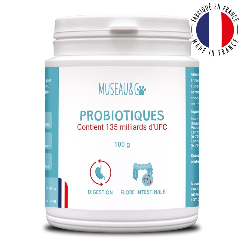 Probiotiques - flore intestinale - digestion - transit - chien et chat - 100g