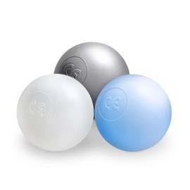 200 balles de piscine 6 cm argent-bleu