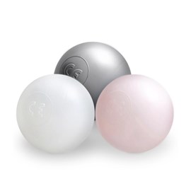 200 balles de piscine 6 cm argent-rose