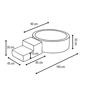 Piscine + tremplin + 200 balles rose
