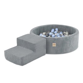 Piscine + marche 90x30 + 200 balles gris