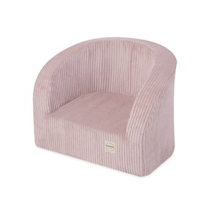 Fauteuil en velours côtelé rose