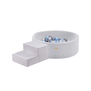 Piscine + marche 90x30 + 200 balles gris
