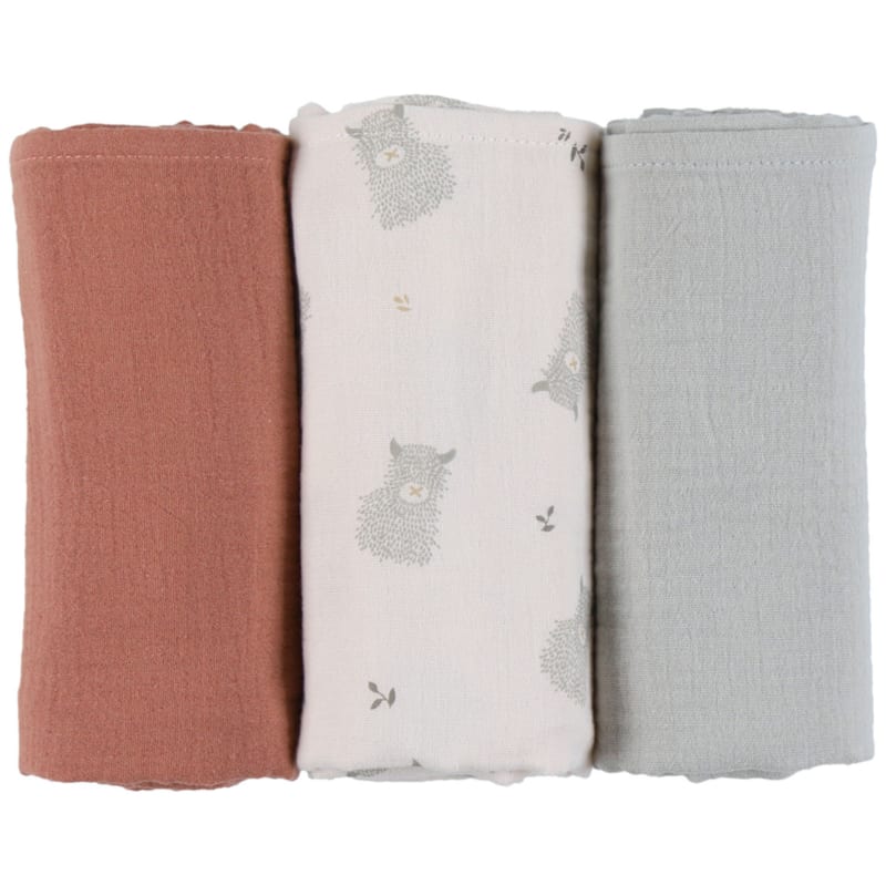 Lot de 3 langes en gaze de coton bio (70 x 70 cm)