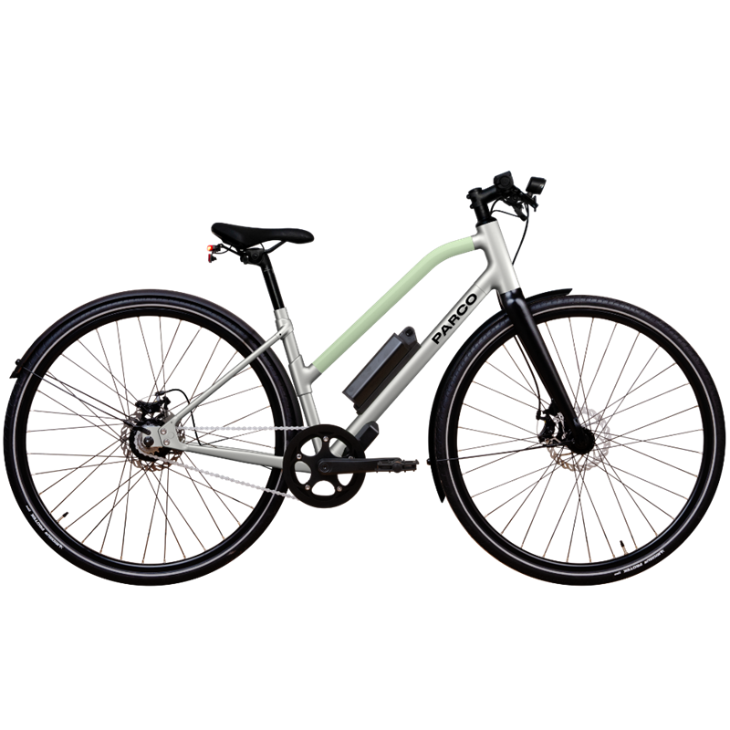 Vélo électrique parco 006 cadre bas vert