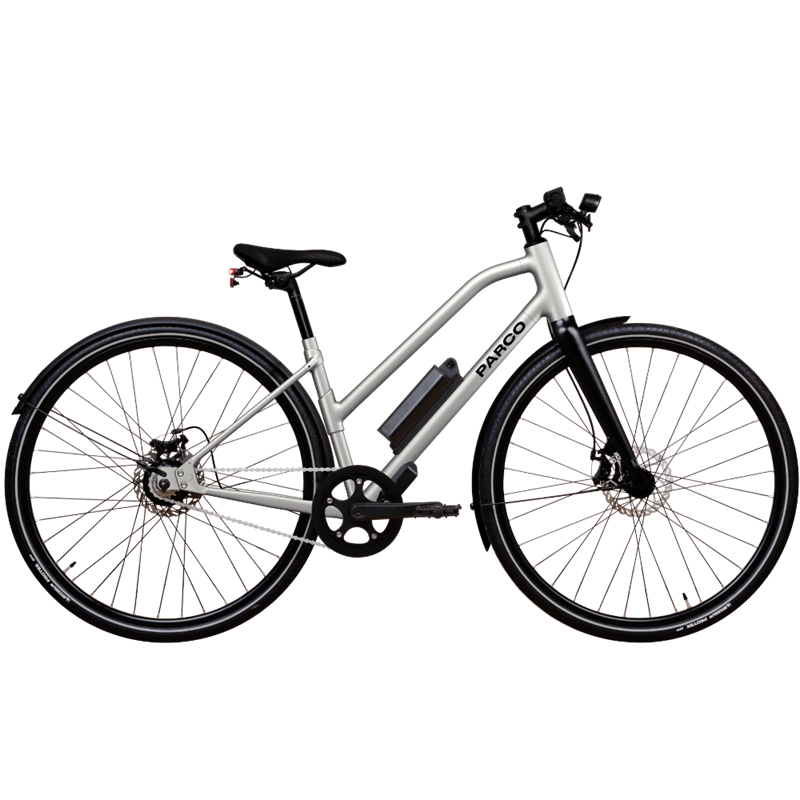 Vélo électrique parco 006 cadre bas aluminium brossé