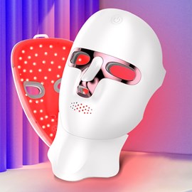 Masque facial sans fil avec traitement de luminothérapie à 7 couleurs.