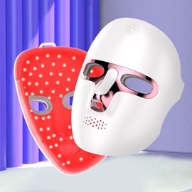 Masque facial sans fil avec traitement de luminothérapie à 7 couleurs.