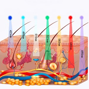 Masque facial de traitement de lumière led avec 7 couleurs.