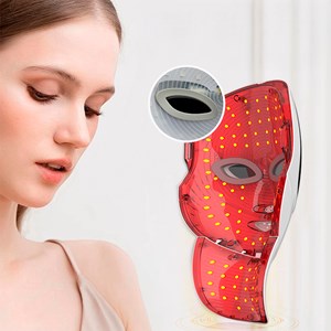 Masque facial de traitement de lumière led avec 7 couleurs. Visage et cou.