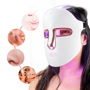 Masque led photodynamique. Traitement de lumière 7 couleurs. Soin du visage.