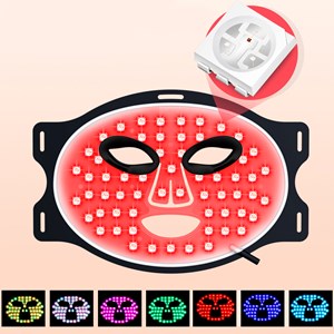 Masque facial de traitement par lumière led avec 7 couleurs et 3 niveaux.
